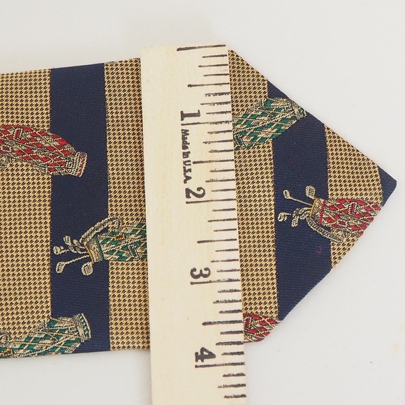 Vintage Robert Talbott Best of Class Silk Golf Bag Stripe Necktie Mens Novelty - Picture 5 of 9